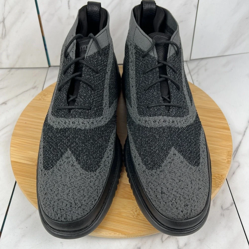 Cole Haan 2.Zerogrand Stitchlite Mens Size 13 M Black Knit Chukka Boots C28376